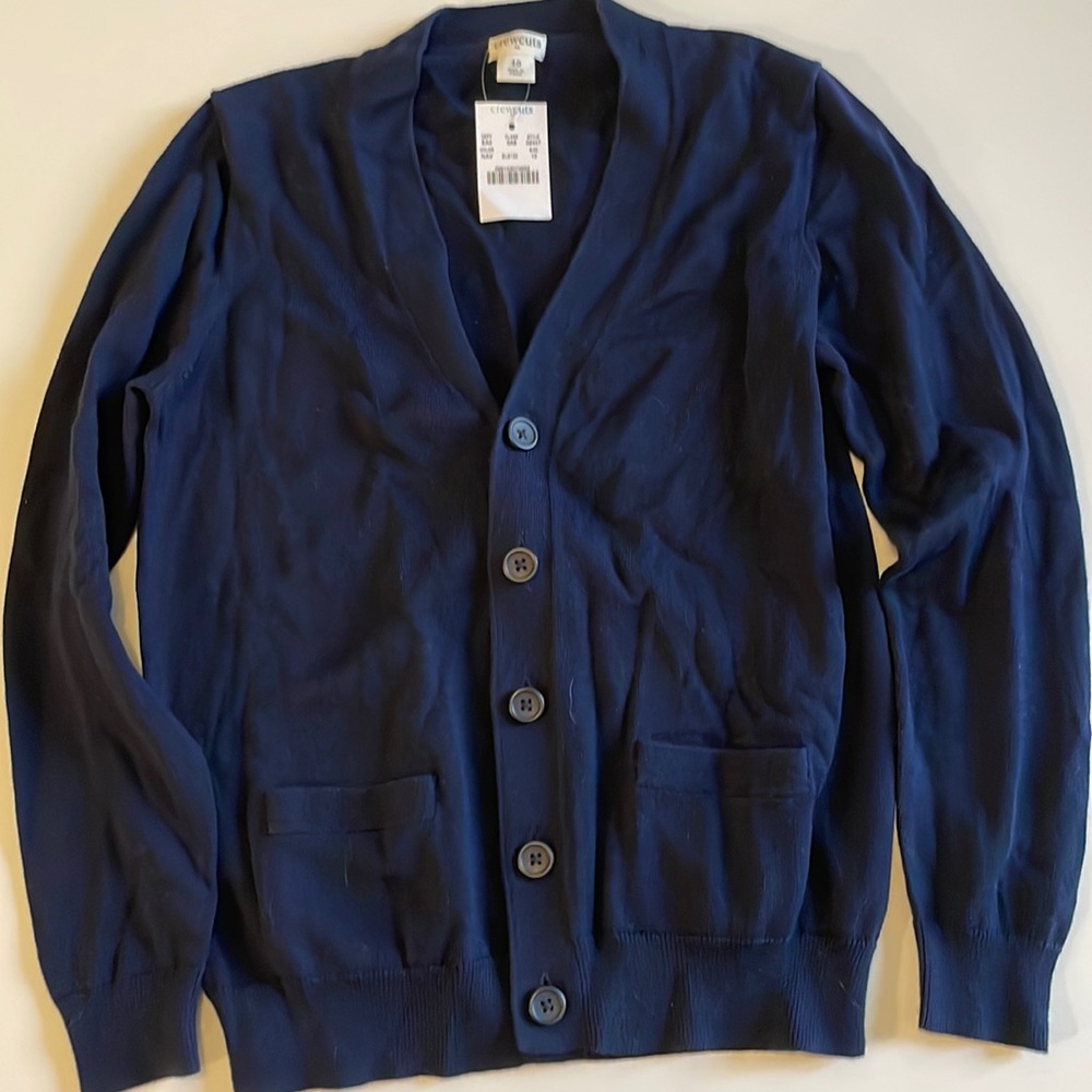 Crewcuts boys cardigan navy blue size 10